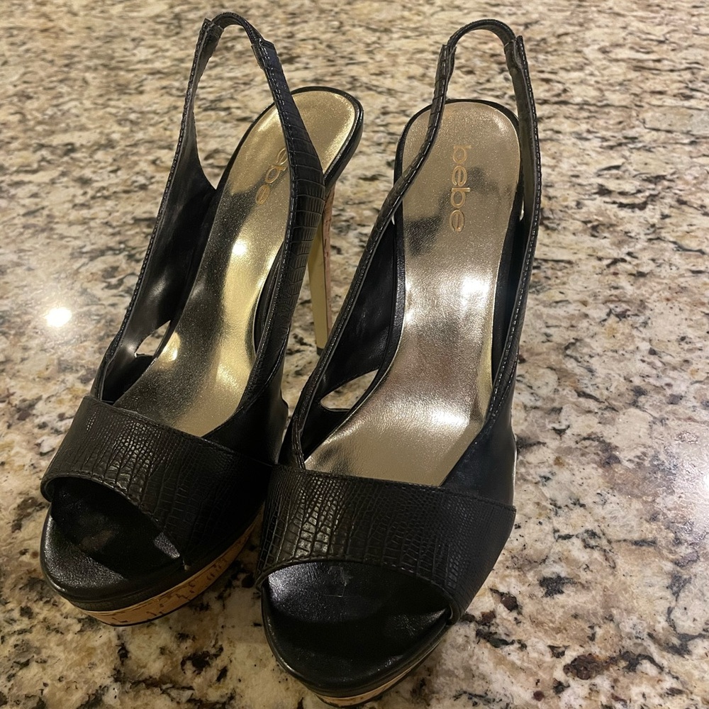 Black Bebe heels size 9